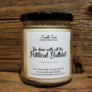 Funny Political Candles - Get out and vote - Candle Crest