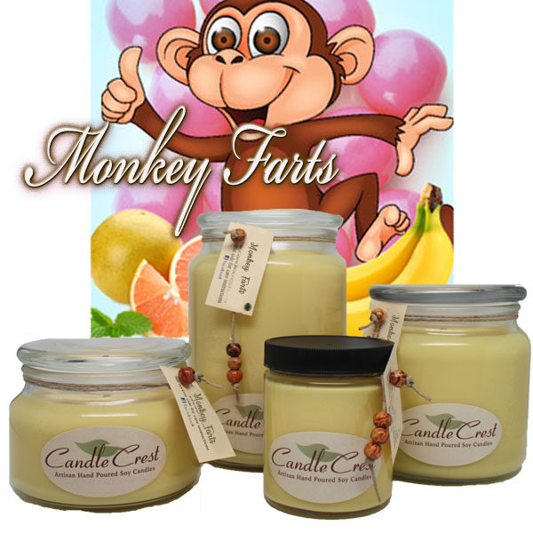 Monkey Farts Scented Soy Candles by Candle Crest Soy Candles Inc