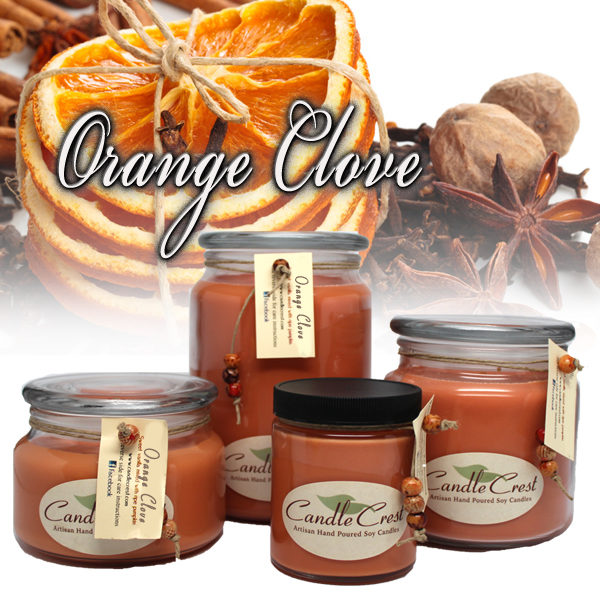 Orange Clove Scented Candles by Candle Crest Soy Candles Inc