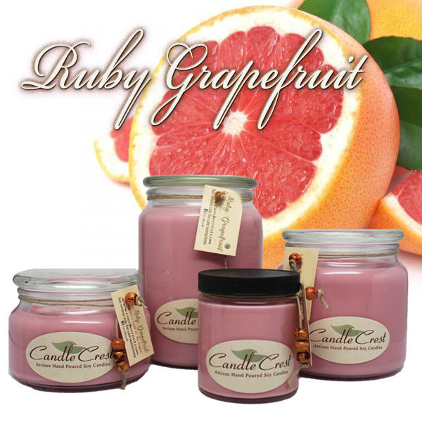 Ruby Grapefruit Scented Candles by Candle Crest Soy Candles Inc