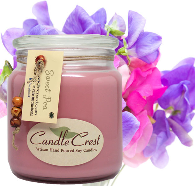 Scented Candle Soy Candle Sweat Pea Soy Candle Candle Flower Candle