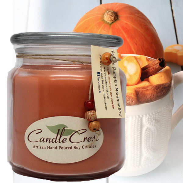 Fall Candles - Vanilla Pumpkin Marshmallow Soy Candles by Candle Crest Soy Candles Inc