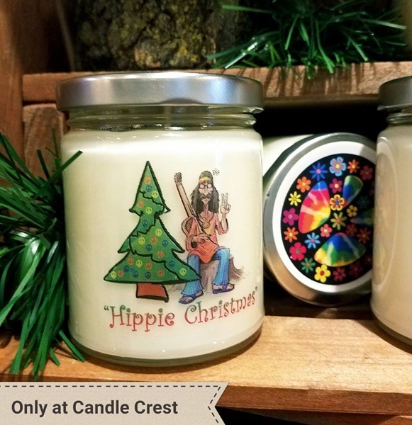 Fun Holiday Candles - Hippy Christmas candles by Candle Crest