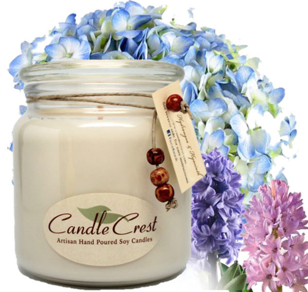Hydrangea & Hyacinth Scented Soy Candles by Candle Crest Soy Candles Inc