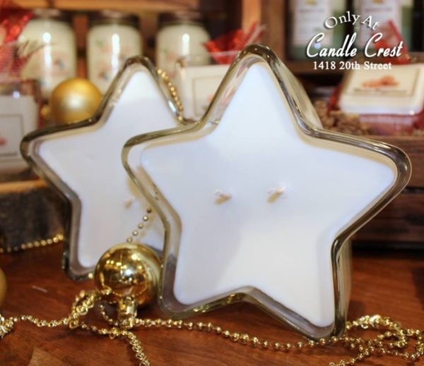 Holiday Candles - Vanilla Peppermint Star Candles by Candle Crest