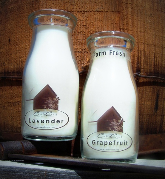 Farmhouse Milk Bottle Candles by Candle Crest