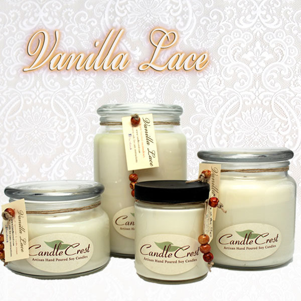 Vanilla Lace Scented Soy Candles by Candle Crest Soy Candles Inc