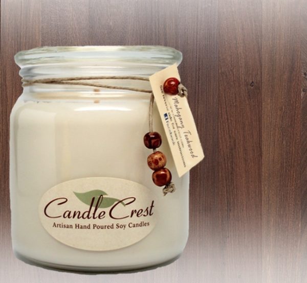 Mahogany Teakwood Scented Soy Candles by Candle Crest