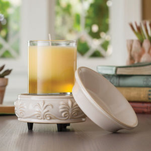 2 in 1 Candle & Tart Warmer - Sandstone- Candle Crest Soy Candles
