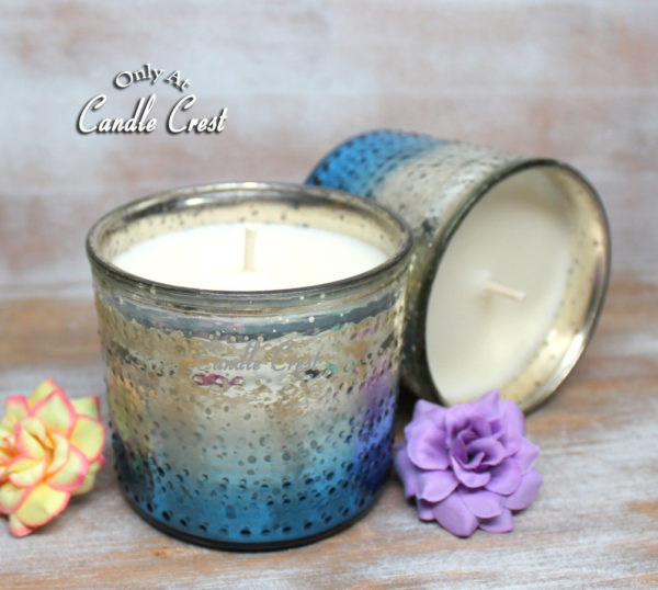 Metallic Blue & Silver Jar Soy Candles by Candle Crest Soy Candles Inc