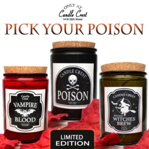 Fall Candles - Poison, Vampire Blood, Bitchin' Witches Brew - Candle Crest Soy Candles