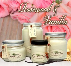 Rosewood & Vanilla Scented Soy Candles by Candle Crest