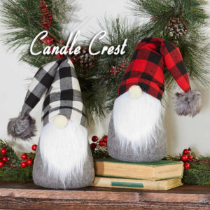 Holiday Gnomes - Buffalo Plaid - Candle Crest