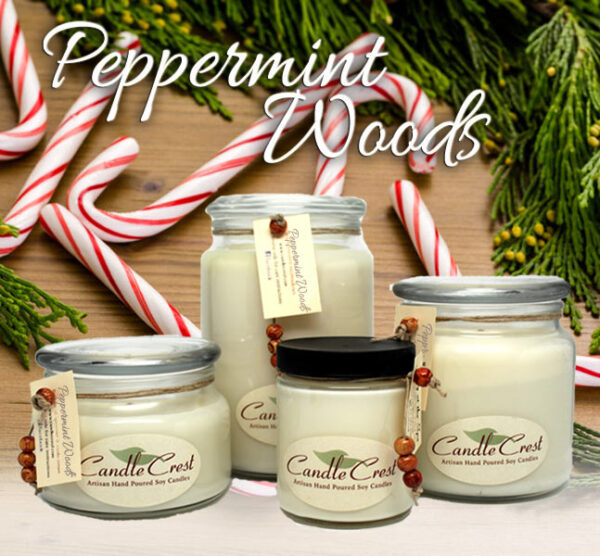 Peppermint Woods Scented Soy Candles - Candle Crest