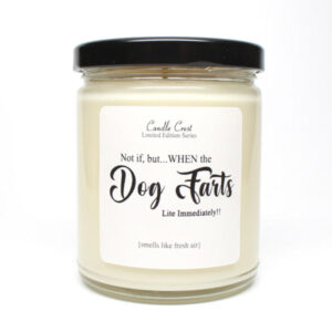 Dog Farts Humor Pet Candles by Candle Crest