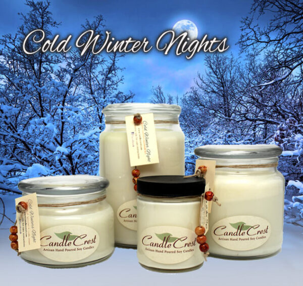 Cold Winter Nights Soy Candle by Candle Crest
