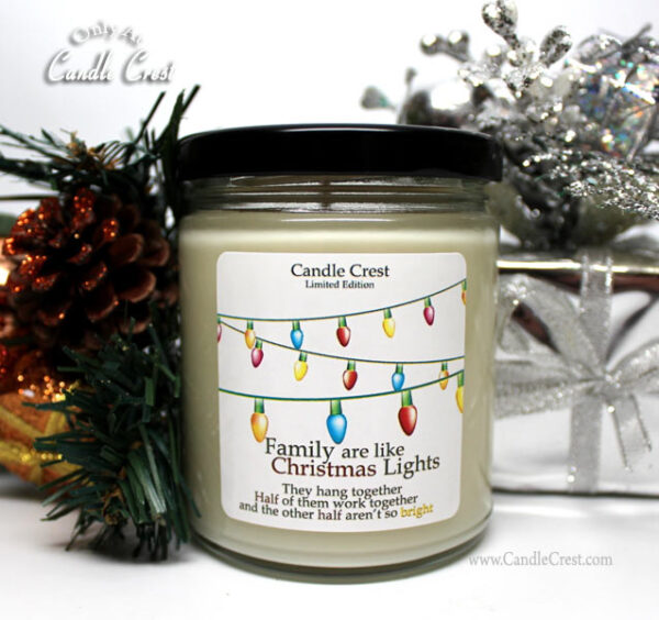 Family are like Christmas Lights Candle - By Candle Crest