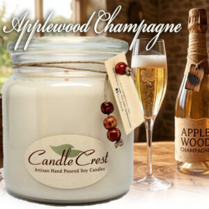 Applewood Champagne Scented Candles by Candle Crest